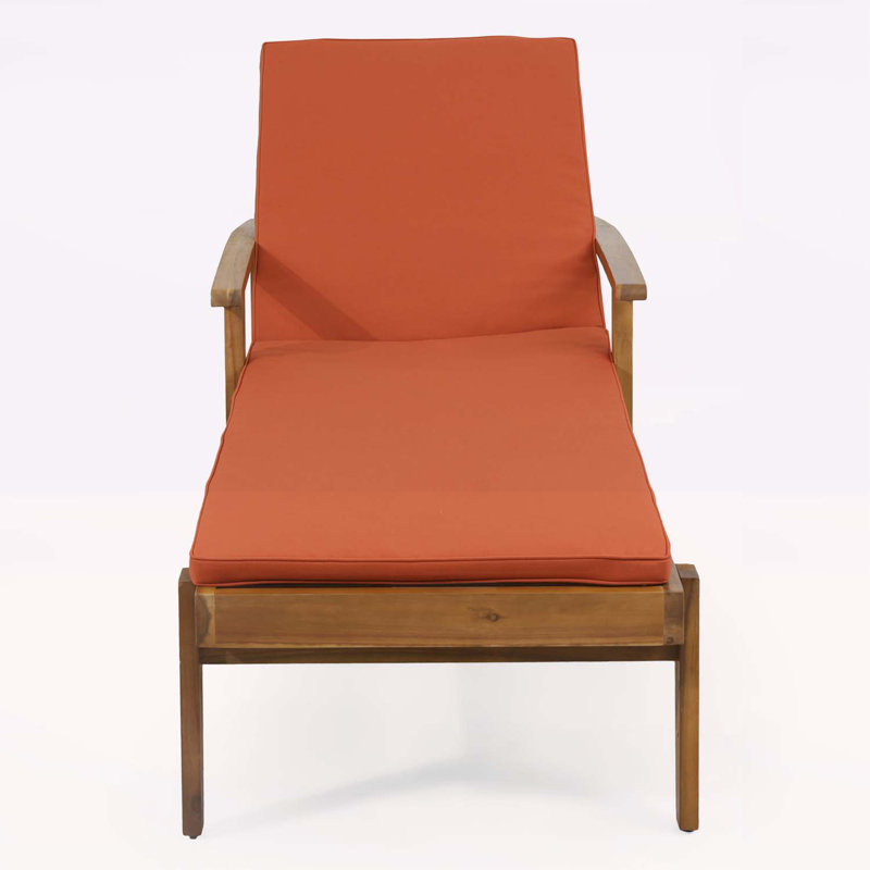 Chaise longue en bois exquis pour une détente et un style ultimes, Orange