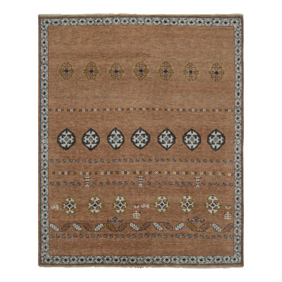 Rug & Kilim’S Tribal Style Rug In Brown With Primitivist Geometric Patterns