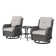 Schutt 3 Piece Furniture Set Wicker Swivel Chairs and Side Table with Cushions