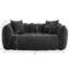 Pouf géant en chenille noire de 168 cm - Canapé deux places avec coussins, canapé en mousse confortable-952939489
