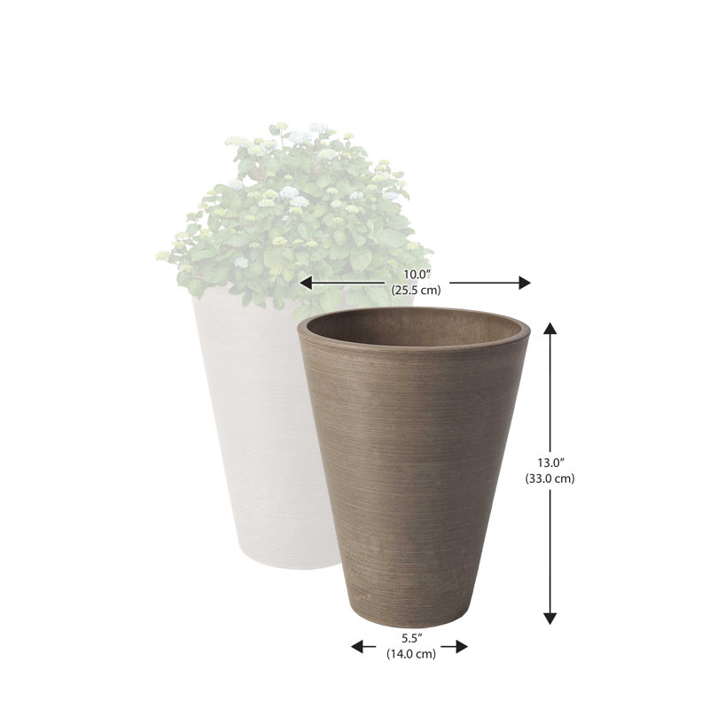 Bayley Composite Round Pot Planter Set, Taupe