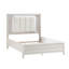 Grand lit moderne, blanc antique avec coussin de tête de lit à DEL pour la finition