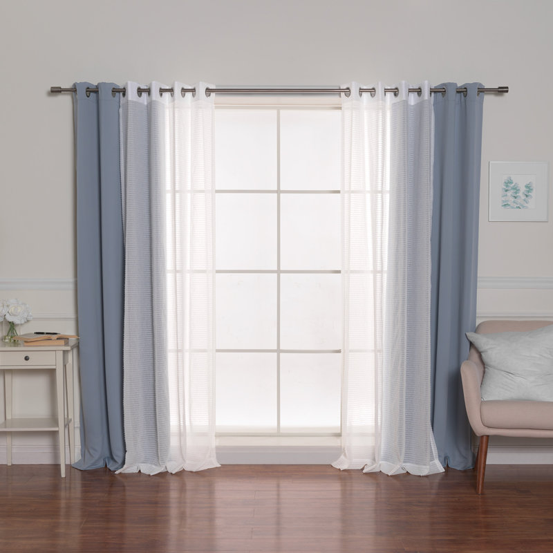 Panneaux de rideaux obscurcissants et transparents Brunos Mix & Match, L 52 po x L 96 po, Vert minerai