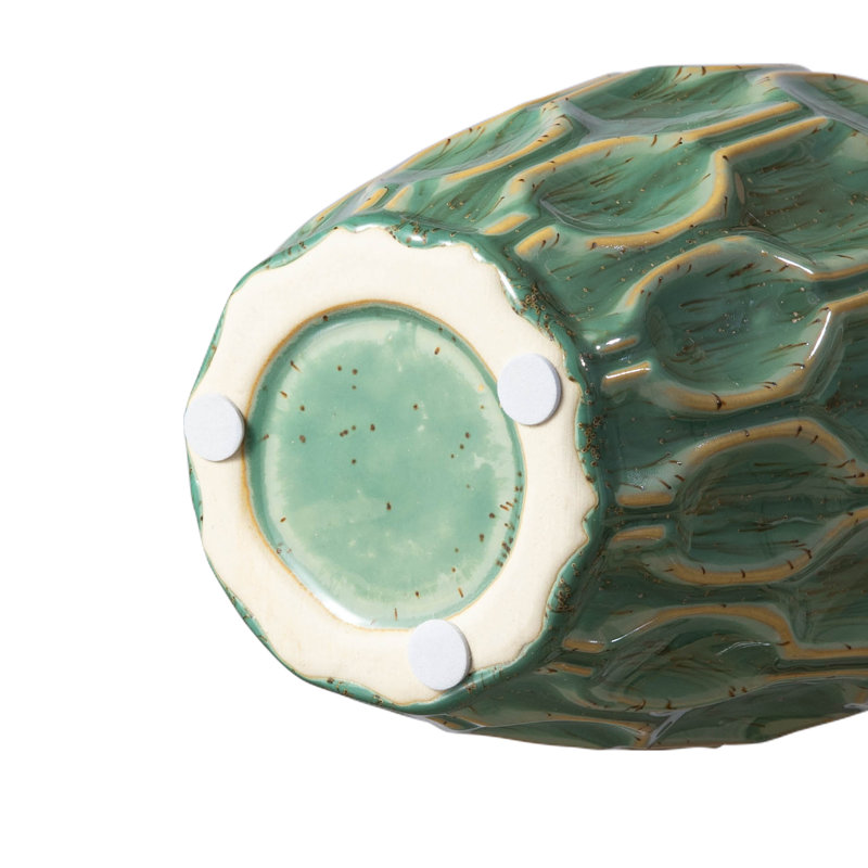 Modern Geometric Green Ceramic Table Vases