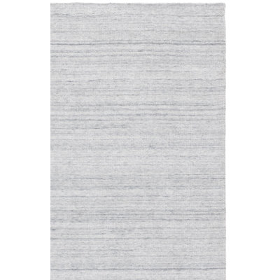 Arete Striped Hand-Woven Flatweave Light Gray Area Rug