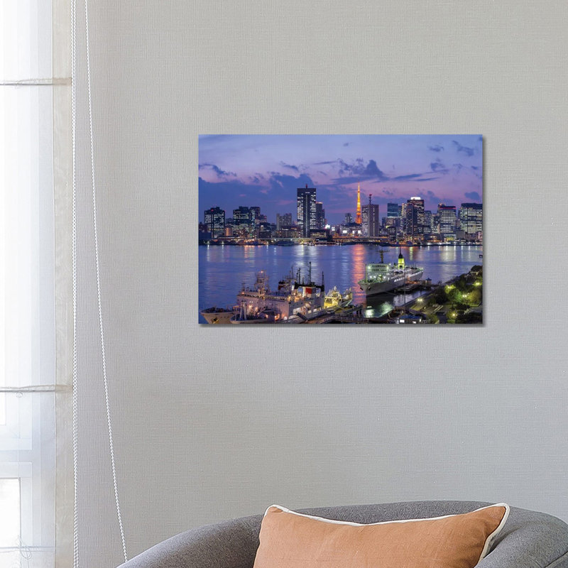 Tokyo Tower Seen From Tokyo Harbor 1 Piece Wrapped Canvas Wall Art, 66.04 cm H x 45.72 cm W x 3.175 cm D