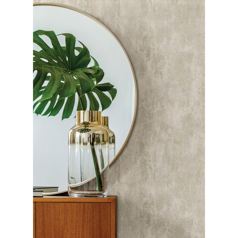 Deimos Abstract Metallic Wallpaper Roll, Beige