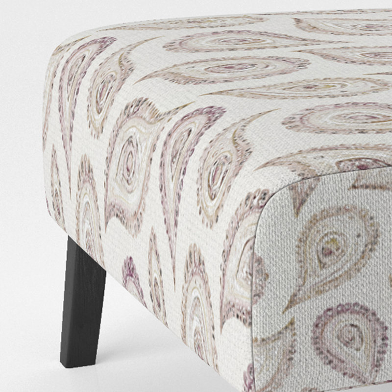 Fauteuil de chambre French Country - Fauteuil de chambre beige rétro Paisley Dreams, Pantoufle sans accoudoirs