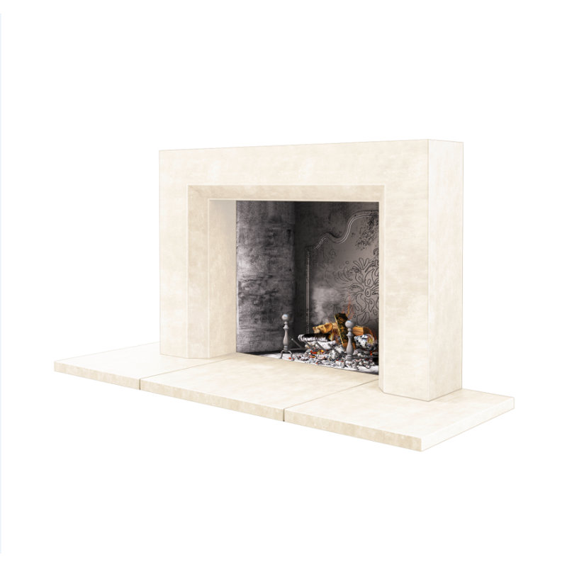 Miami Fireplace Surround, Travertine Beige