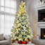 Arbre de Noël enneigé pré-éclairé-1371334362