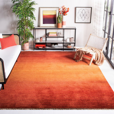 Armstrong Hand-Knotted Wool Rust Area Rug