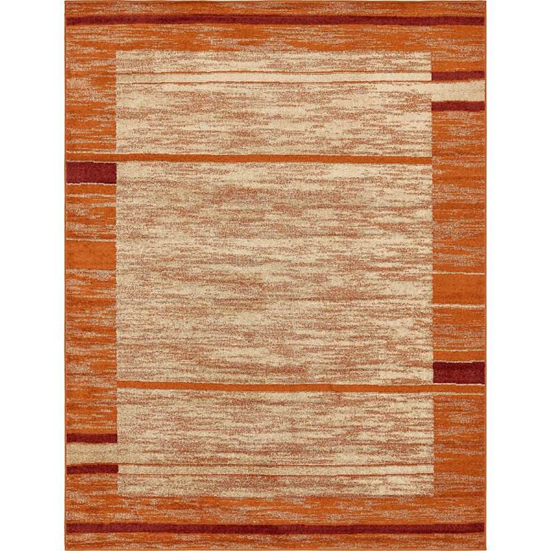 Tapis à motif Sud-Ouest orange / beige Harvest, Rectangle 8 pi x 10 pi