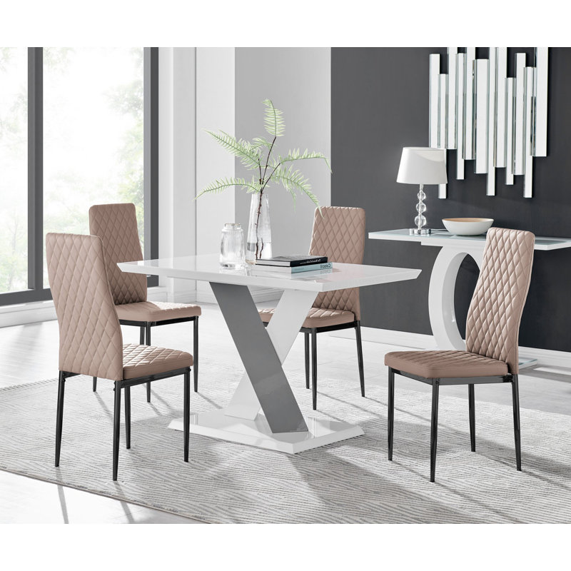 Eubanks 4 - Person Dining Set, Cappuccino