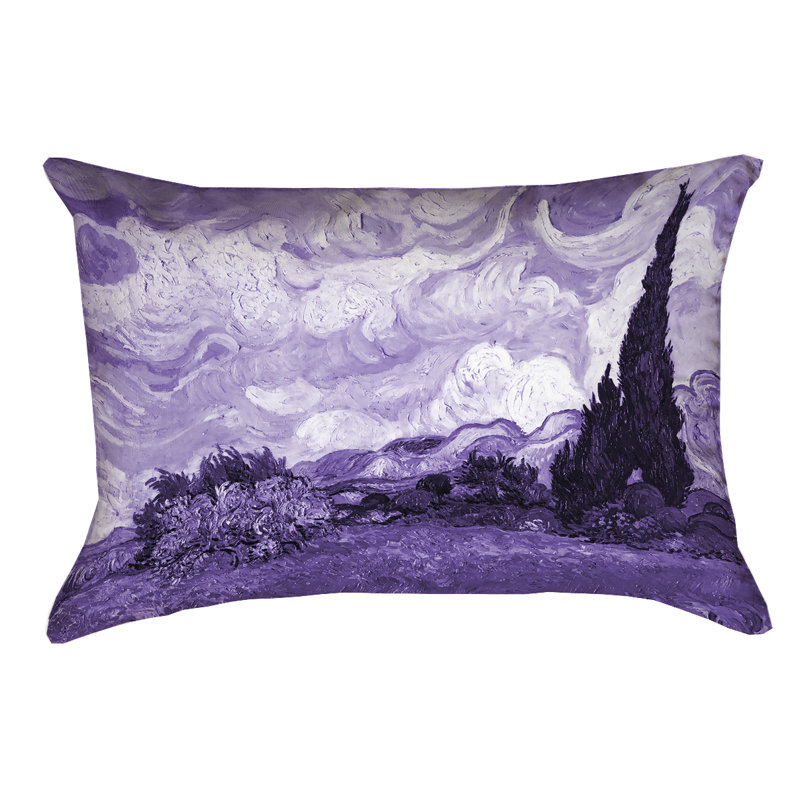 Housse de coussin Vincent Van Gogh, Mauve, H 8 po x l 14 po, Housse de coussin seulement - sans insert