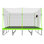 Trampoline rectangulaire 10 pi x 17 pi avec tissu vert, tubes en acier galvanisé thermolaqué noir avec système de panier de basketball