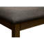 Banc rembourré rectangulaire de 44 po en tissu brun avec support en bois massif pour un cadre à la maison élégant et confortable