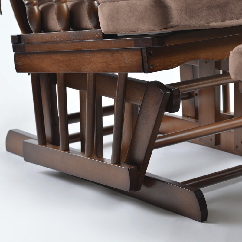 Chaise berçante et repose-pieds Azariyah Konfor, Brun, Walnut