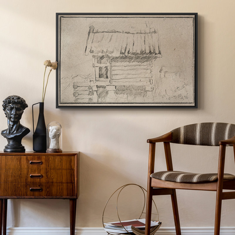Croquis rétro-Lxxiv, H 27 po x l 41 po x P 2 po, Toile avec cadre flottant noir