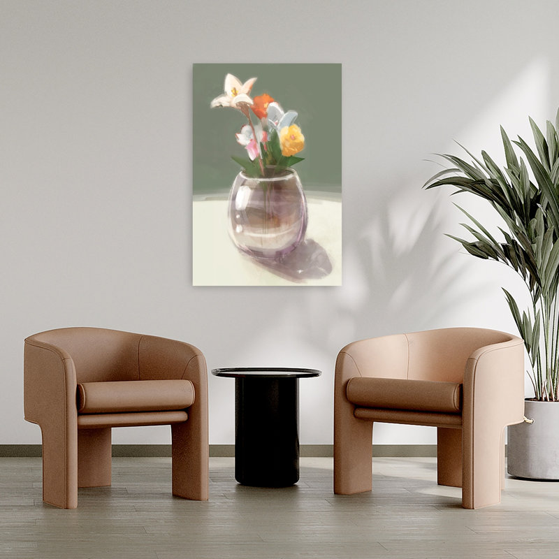 Art contemporain, art floral moderne et minimaliste élégant, H 36 po x l 24 po