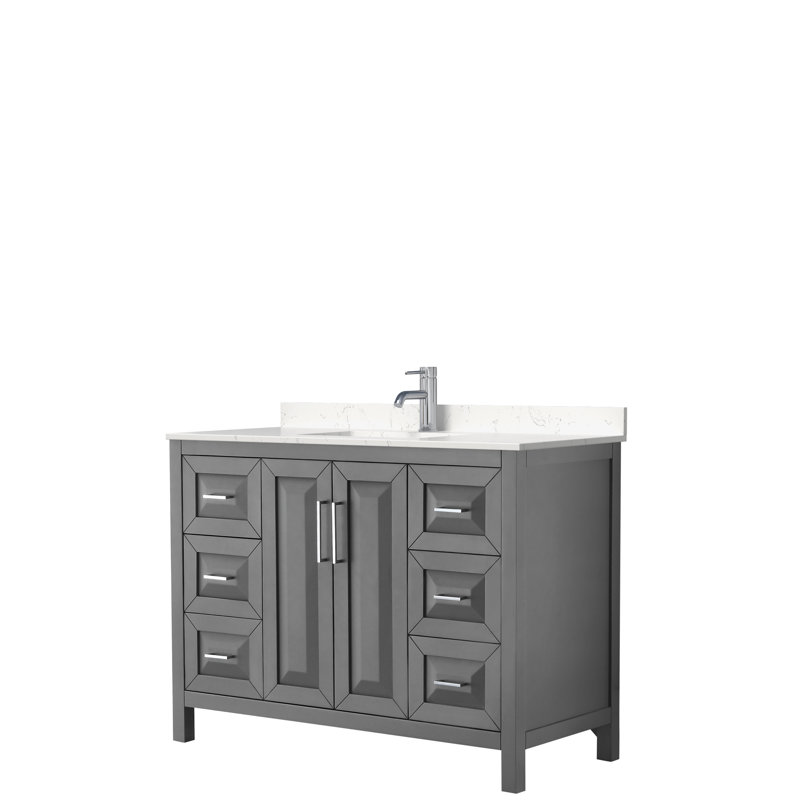Daria Single Bathroom Vanity Set, Dark Gray, Polished Chrome, 48"