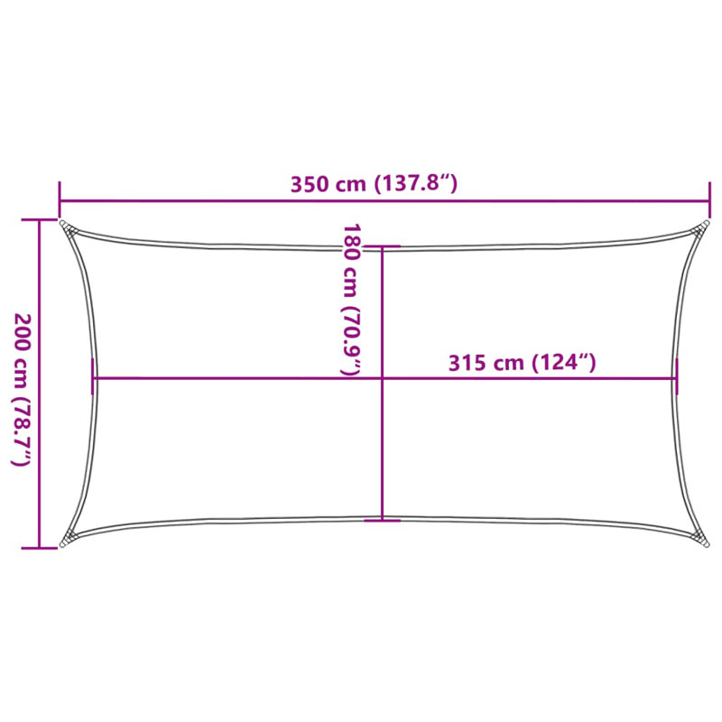 Saona 2m x 4m Rectangular Shade Sail