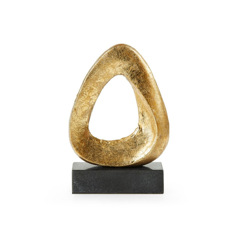 Alpha Abstract Figurines & Sculptures, Gold/Black