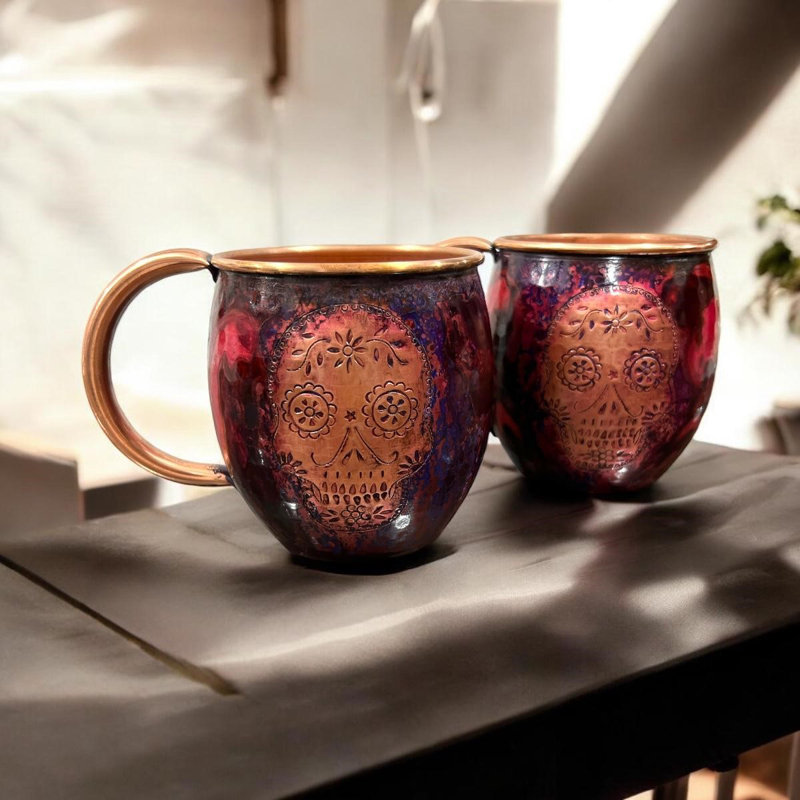 Composite Handmade Copper Drinking Glass Set