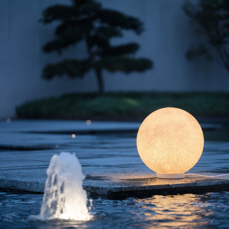 Globe terrestre câblé et imperméable Moon, H 7,87 po x l 7,87 po x P 7,87 po