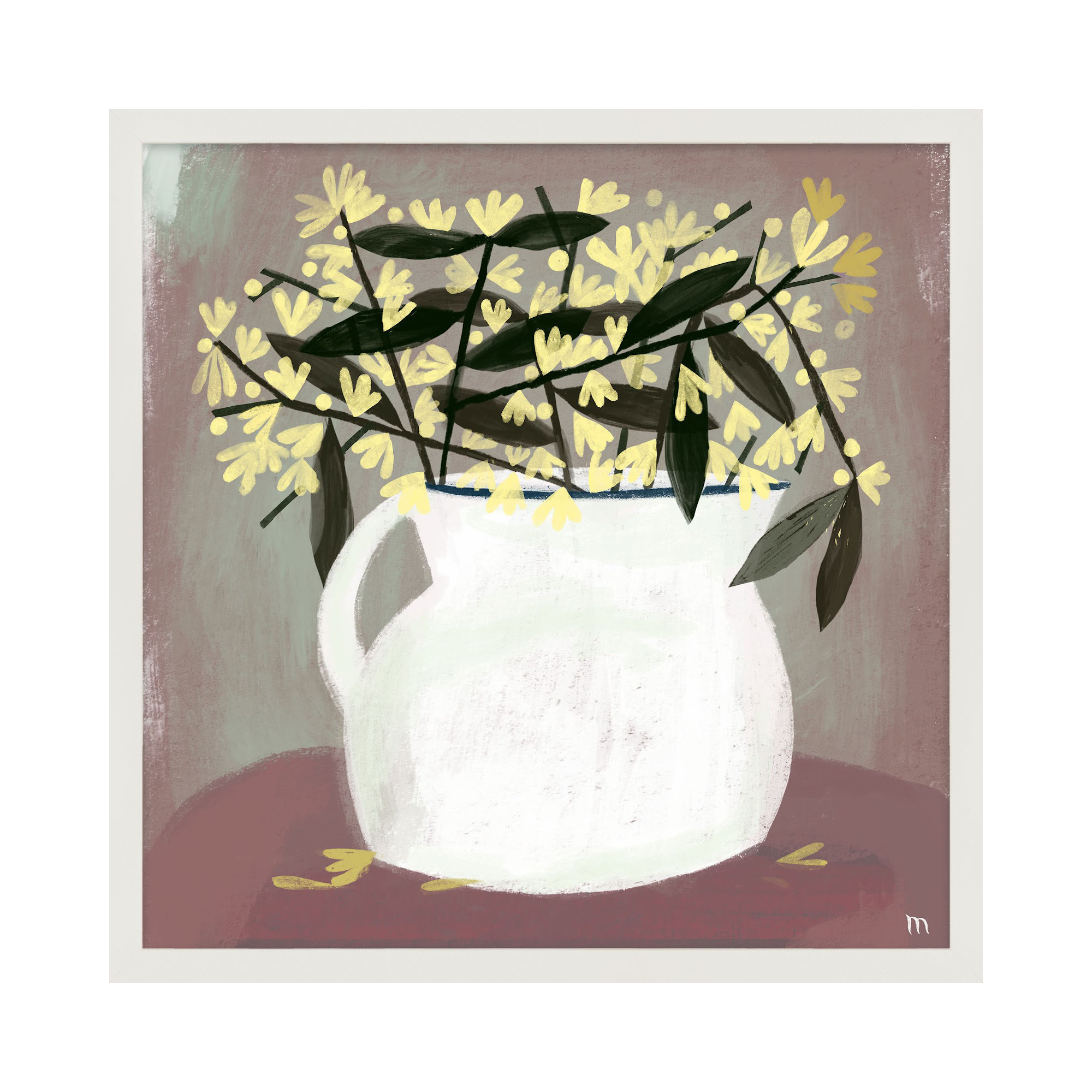 Calycanthus by StudioM, White, 16" H x 16" W x 1.25" D
