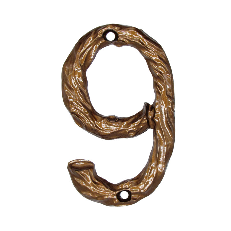 Numéro de maison de 4 po, 9, Bronze luxueux