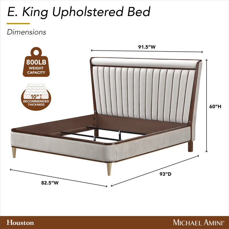 Houston Eastern King Channel Tufted Panel Bed - Walnut