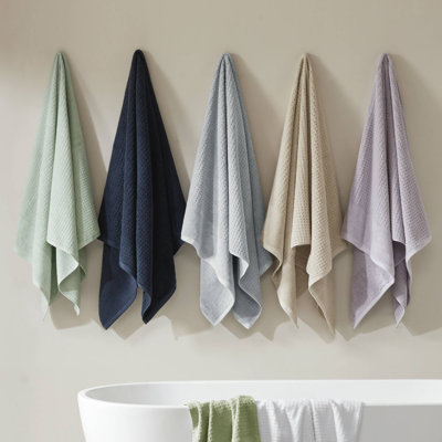 Ensemble 6 serviettes de bain en coton jacquard Spa