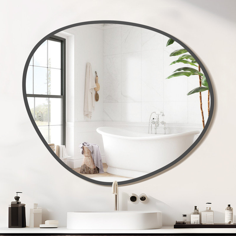 Miroir mural asymétrique pour salle de bain, 28" x 26"