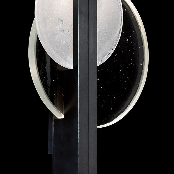 Selene Wrought Iron LED Flush Mounted Sconce, Black, 26" H x 11.5" W x 3.5" D