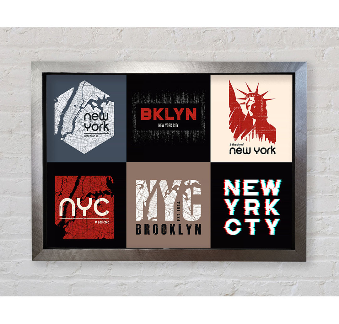 New York Signs - Einzelne Bilderrahmen Kunstdrucke