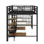 Full Size Metal Loft Bed With Staircase,Table And Shelves-476660252