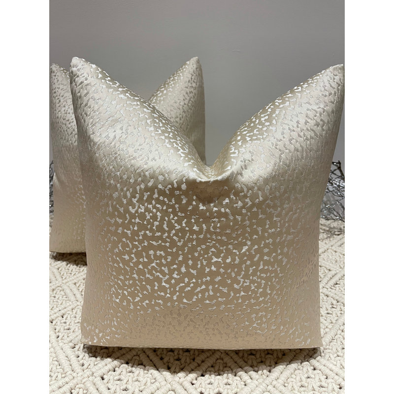 Abstract Cream Square Cushion Cover, Cream