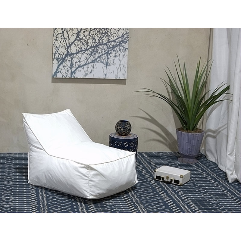 Ettie Fauteuil à billes en tissu résistant à l'eau, Tissu blanc imperméable
