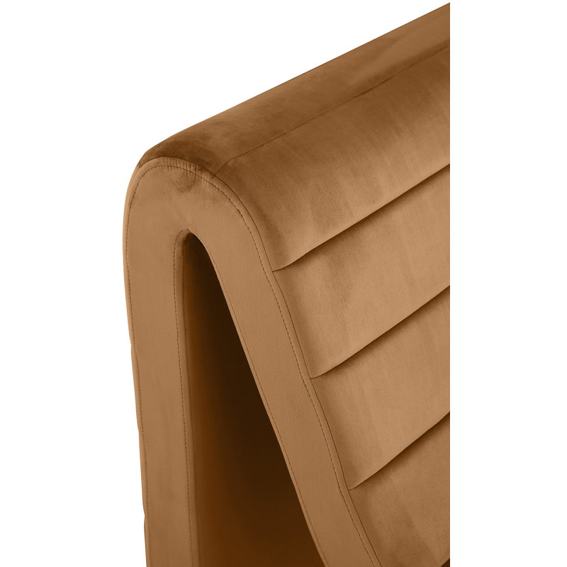 Issem 26.5'' Wide Tufted Velvet Side Chair, Saddle Velvet