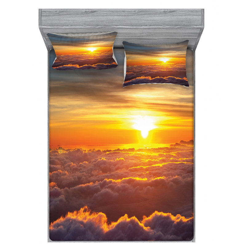 Clouds Microfiber Sheet Set, Full Sheet Set with Fitted Sheet