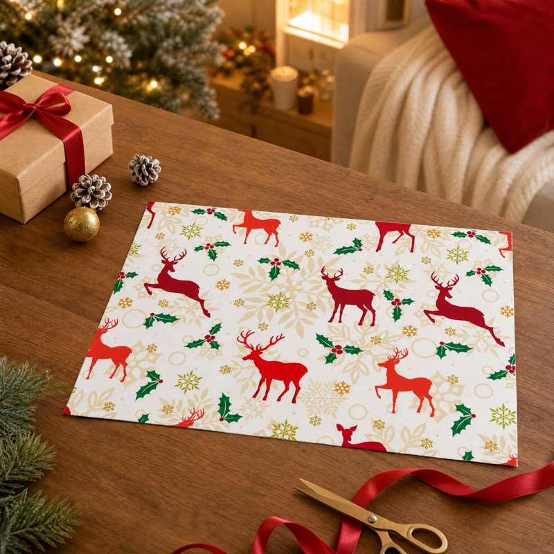 Décorations de Noël 3 pièces de fête de Noël bricolage papier cadeau, E