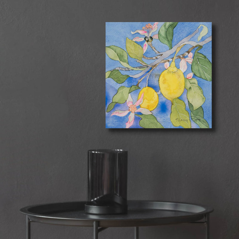 «Lemon Tree Italy 1» par Sharon Pitts, art mural en verre acrylique, H 12 po x l 12 po x P 0,13 po