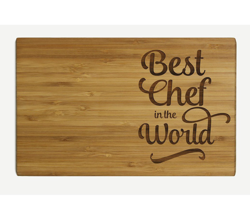 Planche à découper en bois massif "best chef in the world" koyal