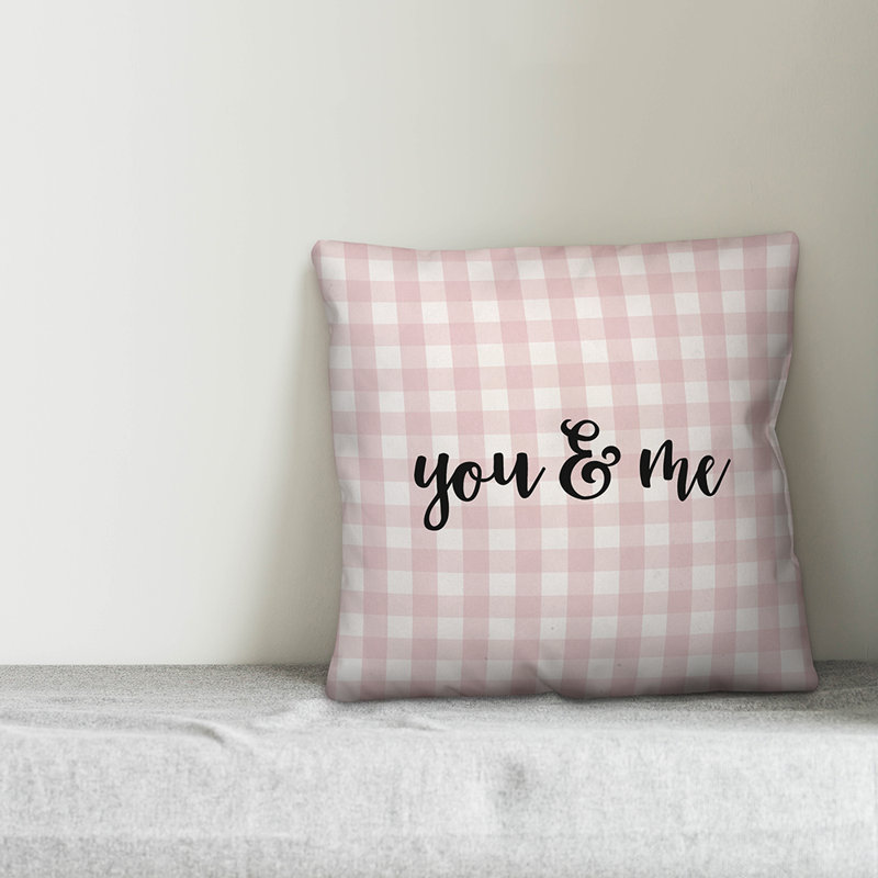  Coussin You and Me, Rose / Noir, Housse de coussin