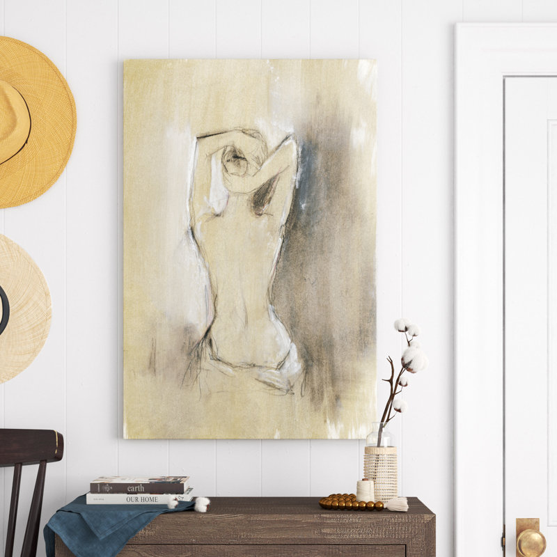 «Contemporary Draped Figure I» par Ethan Harper, reproduction d'art sur toile tendue, H 36 po x l 24 po, Blanc