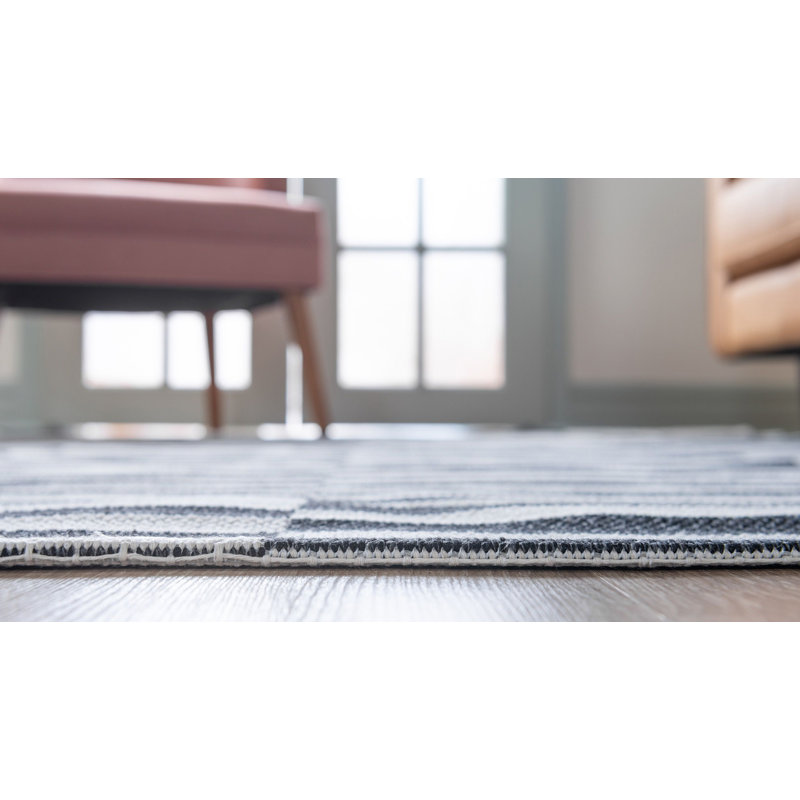 California Cotton Striped Indoor Rug, Rectangle 2'2" x 3'