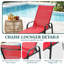 Chaise longue d'extérieur pliante portative inclinable avec 5 positions et coussin pour la pelouse, la plage-1144112607