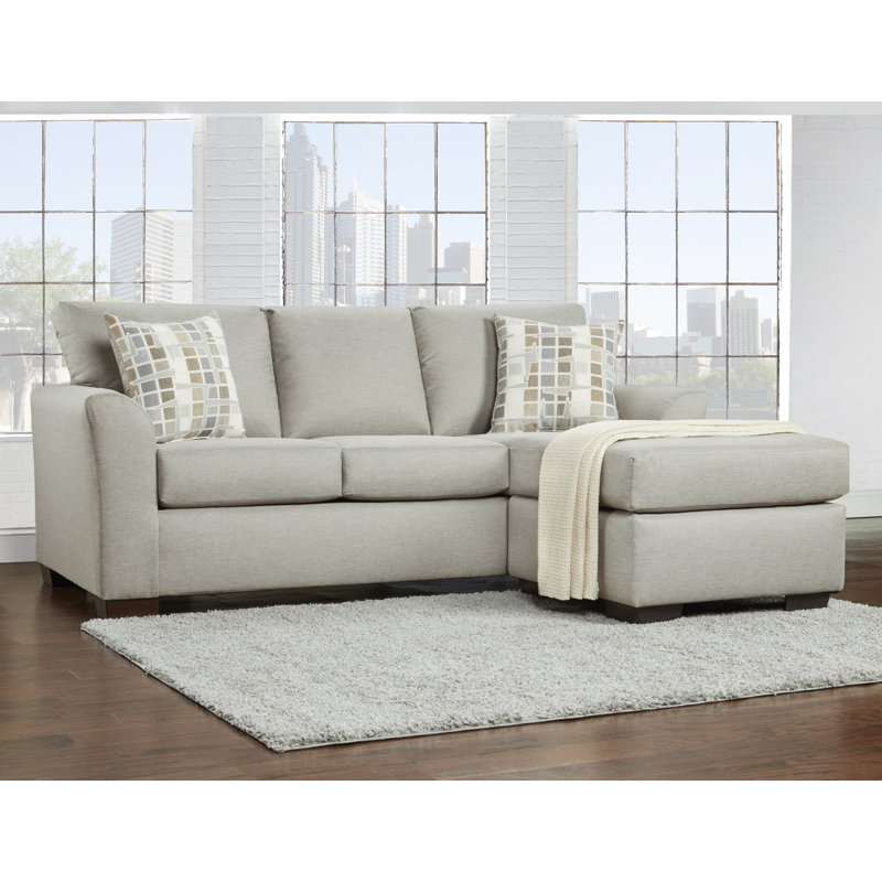 84" Wide Cotton Reversible Sofa & Chaise, Beige