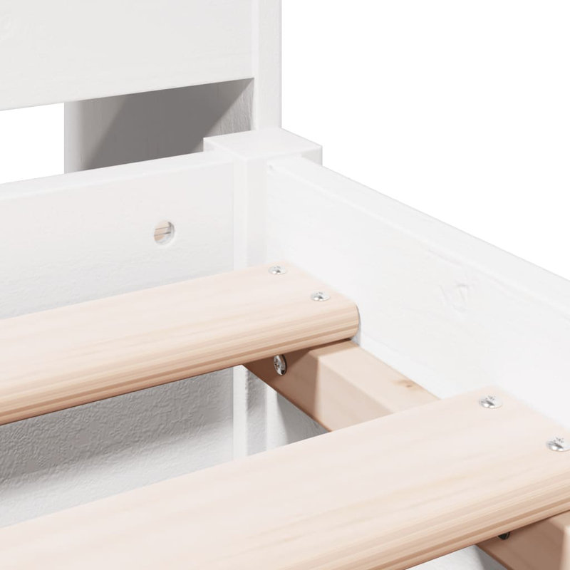 Samarinda Solid Wood Storage Bed, 110cm H x 228.5cm W x 166cm D, White