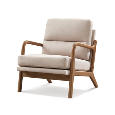 Salma 25.59" W Linen Blend Upholstered Armchair